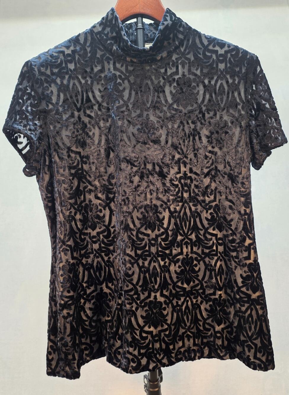 Vintage KC Spencer NY Burnout 80s Velvet Top Witchy Whimisgoth USA Made. (8)